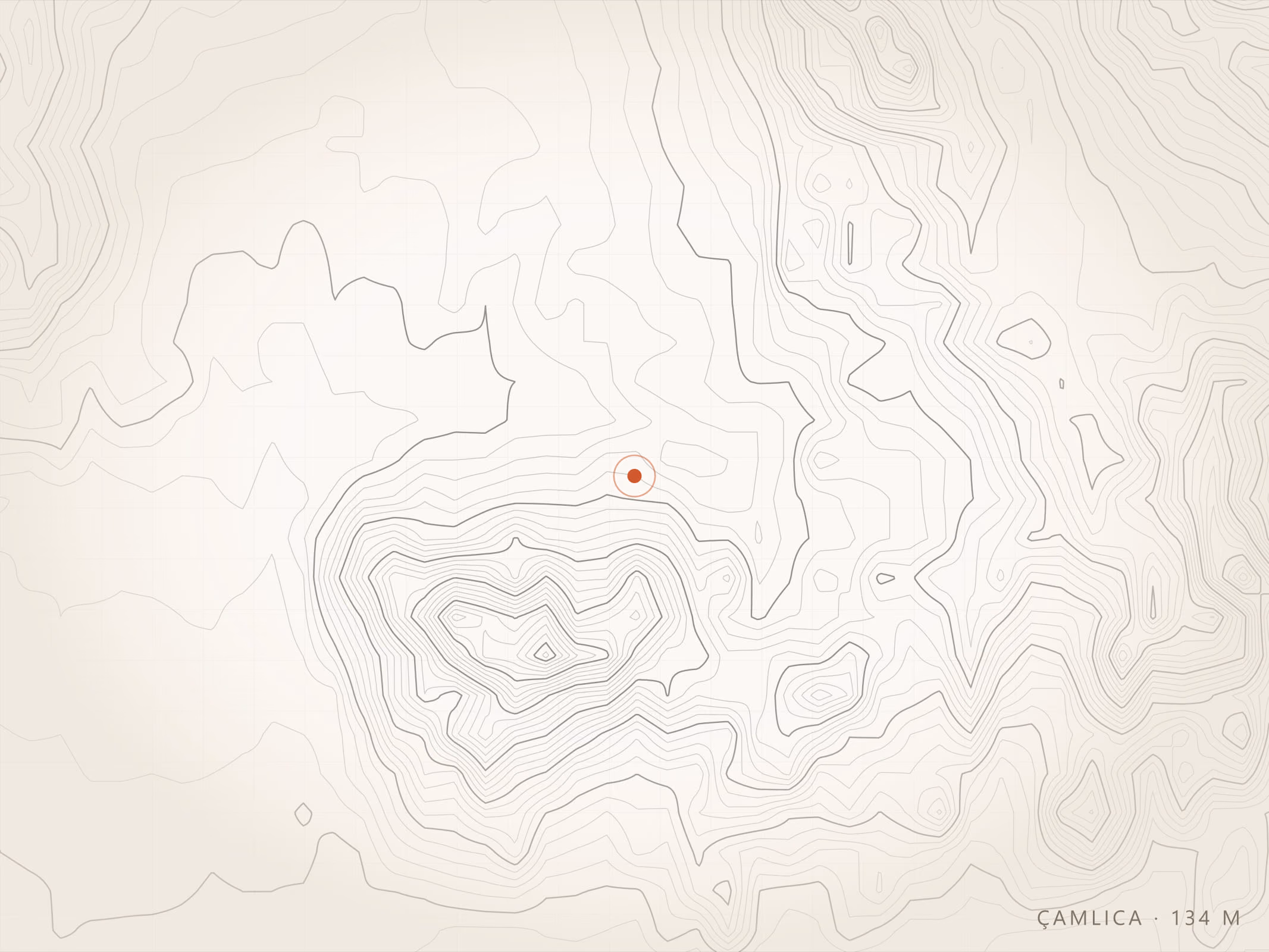 Çamlıca Mahallesi topografyası, Torbalı — rakım 134 m