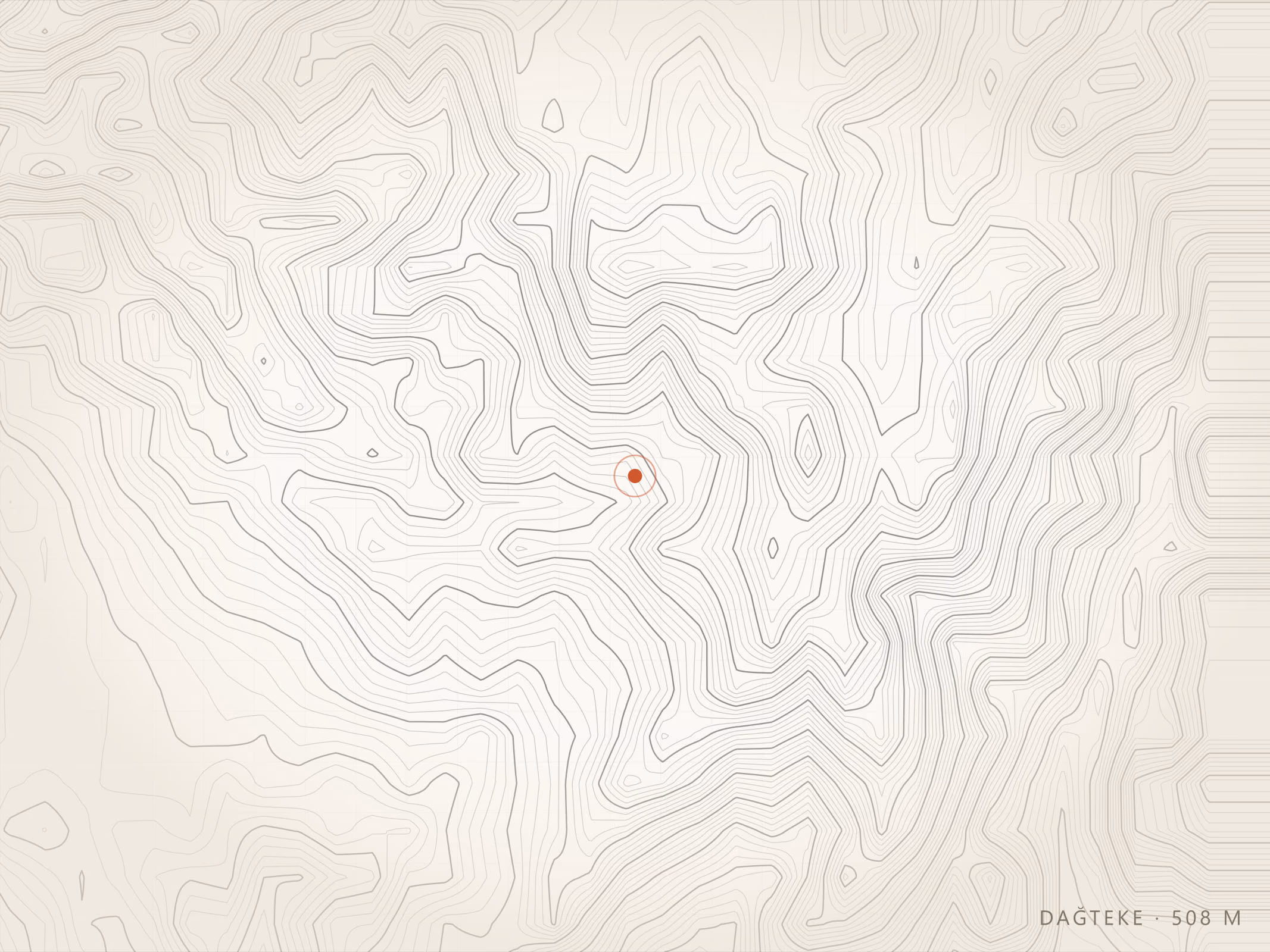 Dağteke Mahallesi topografyası, Torbalı — rakım 508 m